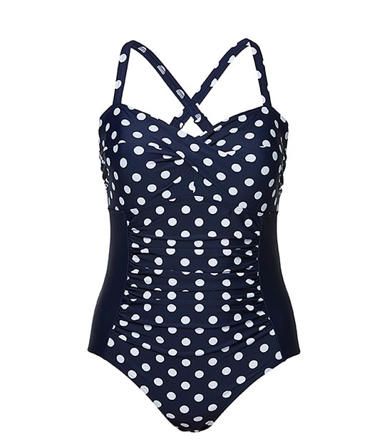 Belle Curve One Piece Swimsuit - Navy Spots | Target Australia