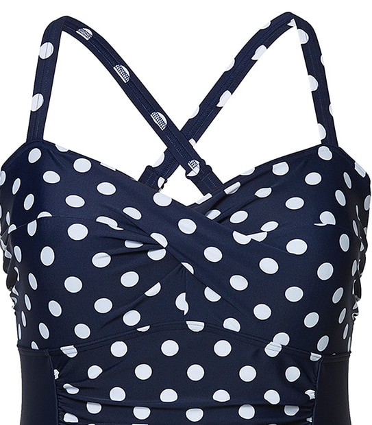 Belle Curve One Piece Swimsuit - Navy Spots