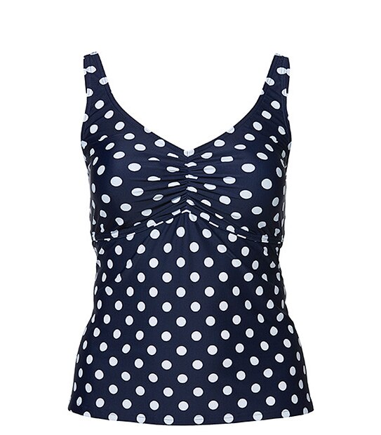 Belle Curve Tankini Top - Navy Spots
