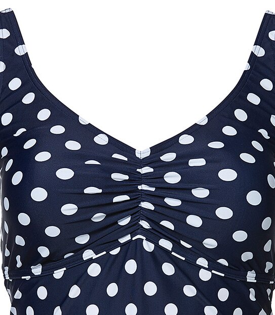 Belle Curve Tankini Top - Navy Spots