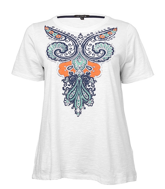 Belle Curve Print T-Shirt - White 1 of 5