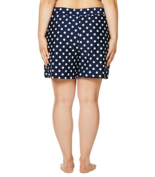 Belle Curve Swim Shorts - Navy Spots