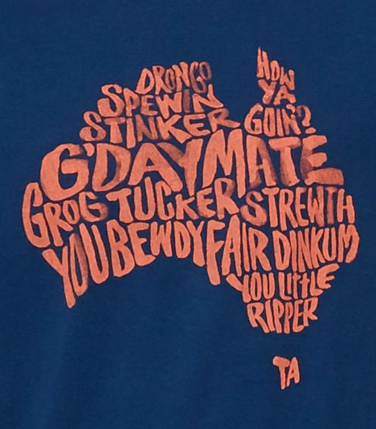 Australian Slang Print T-Shirt