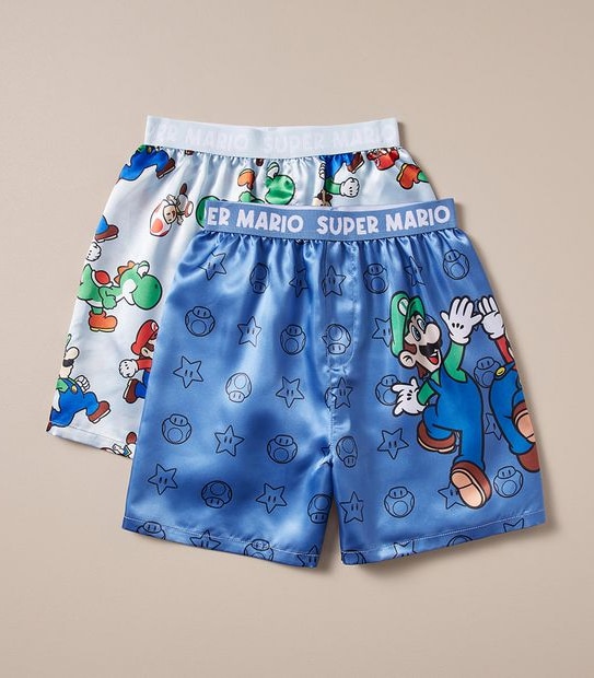 2 Pack Super Mario Satin Boxers