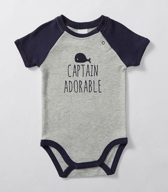 Baby Captain Adorable Slogan Short Sleeve Bodysuit