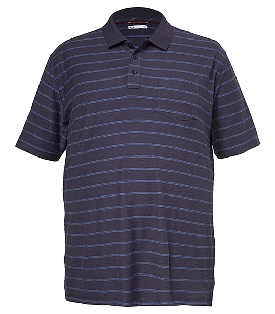 Men's Mr Big Striped Polo Shirt - Blue