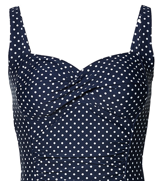 Shape Your Body One Piece Boyleg Swimsuit - Navy Spots