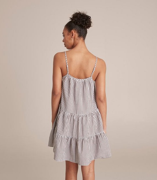 Lily Loves Strappy Check Tiered Mini Dress