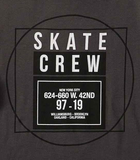 Long Sleeve Skate Crew Print T-Shirt