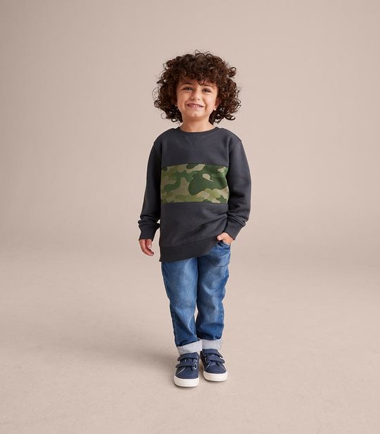 Spliced Camouflage Jumper