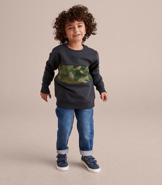 Spliced Camouflage Jumper