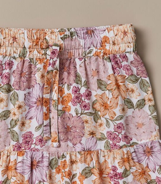 Linen Blend Midi Skirt