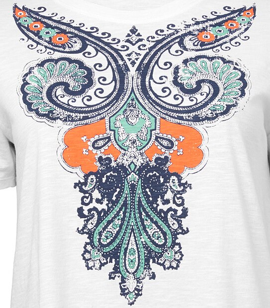 Belle Curve Print T-Shirt - White 5 of 5