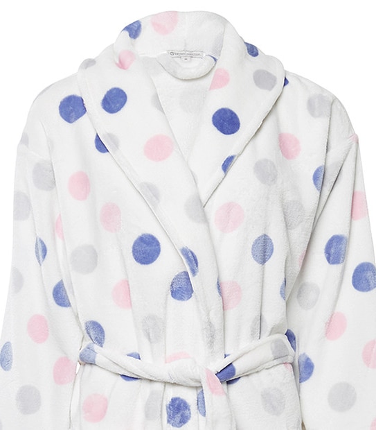 Coral Fleece Dressing Gown - Spots 3 of 3