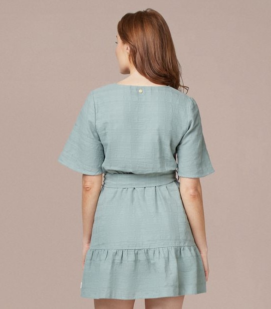Piping Hot Wrap Frill Mini Dress