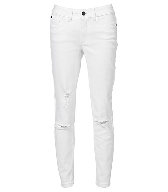 Dannii Minogue Petites Ripped Denim Jeans - White