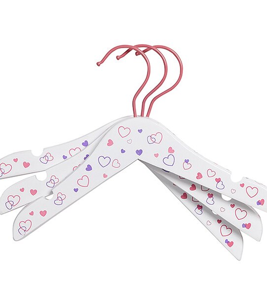 Pack Of 3 Wooden Nursery Hangers - Heart