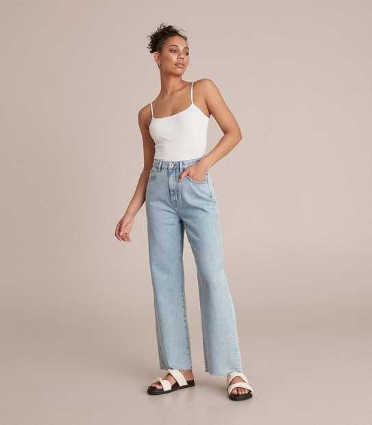 Lily Loves High Rise Wide Leg Denim Jeans