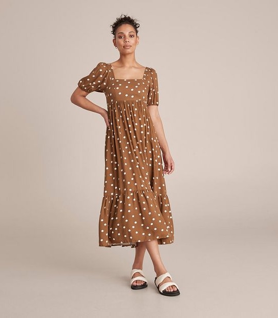 Lily Loves Puff Sleeve Midi Dress