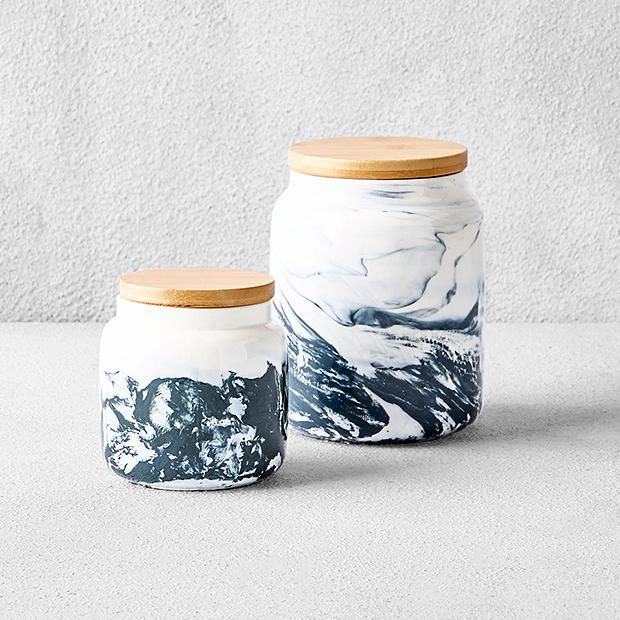 Small Marble Look Canister Small Marble Look Canister