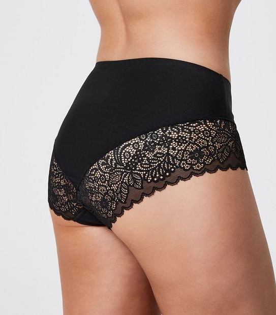 Bella Bonded Microfibre and Lace Midi Briefs; Style: LMD98989