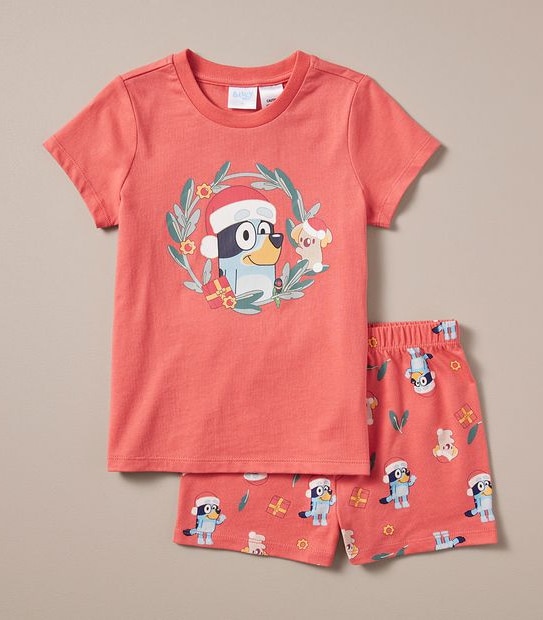 Kids Bluey Christmas Matching Cotton Pyjama Set