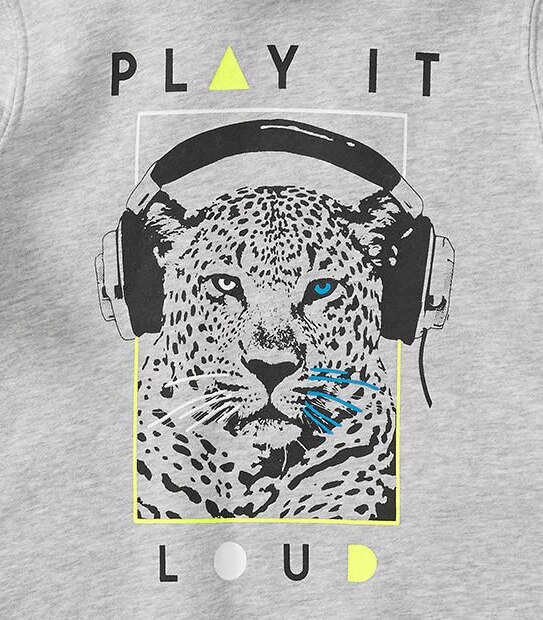 Play It Loud Pullover Hoodie - Grey