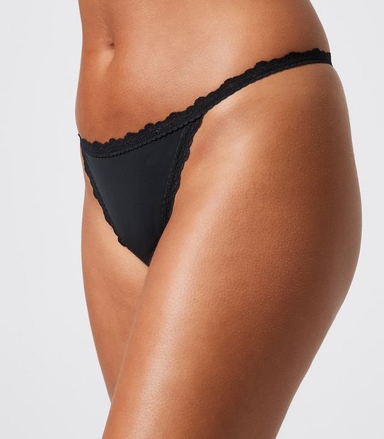 Lily Loves Recycled Micro and Lace V-String Briefs; Style: WS5191TG