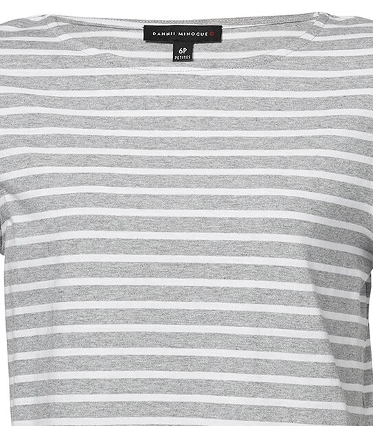 Dannii Minogue Petites Boatneck T-Shirt - Grey / White