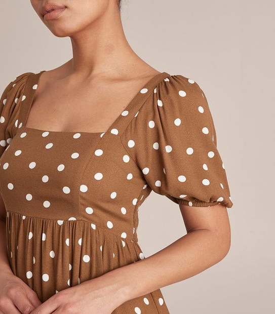 Lily Loves Puff Sleeve Midi Dress