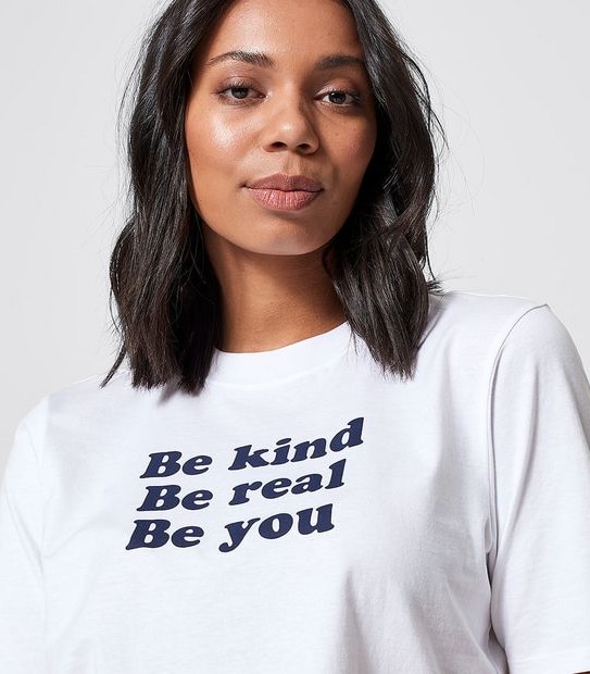 Lily Loves Slogan Sleep T-Shirt - White Be Kind