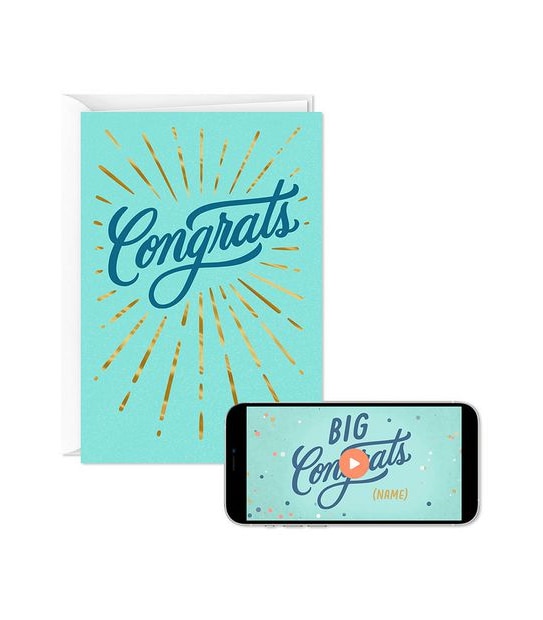 Hallmark You Deserve This Moment Video Greeting Congratulations Card