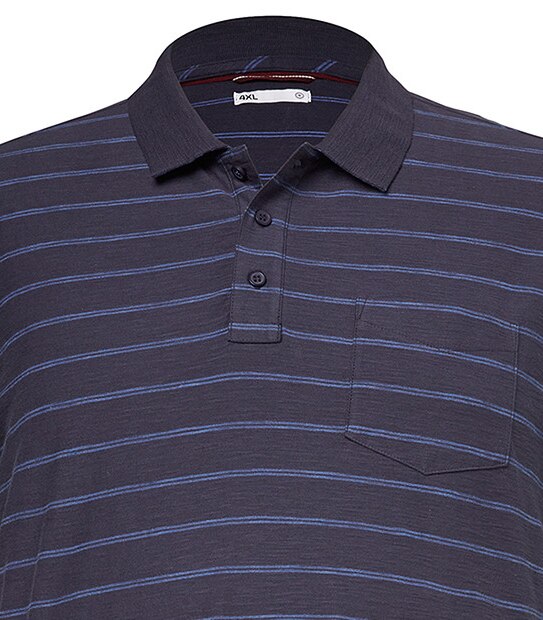 Men's Mr Big Striped Polo Shirt - Blue