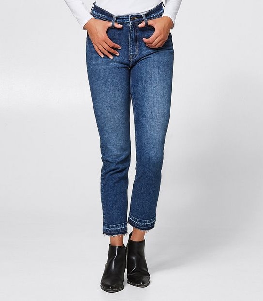 DENIM Alexa Straight Crop Jeans - Midwash