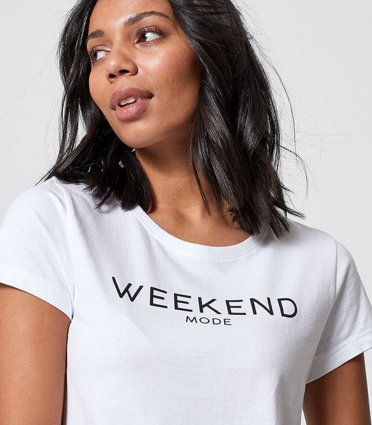 Lily Loves Printed Sleep T-Shirt - White Weekend Mode