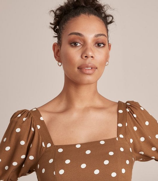 Lily Loves Puff Sleeve Midi Dress