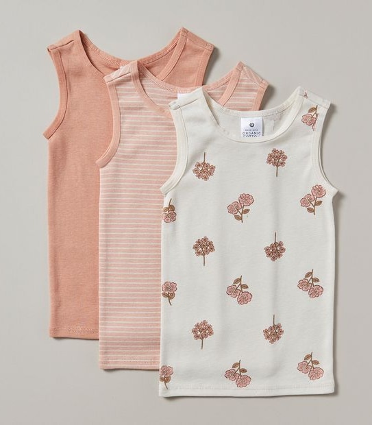 3 Pack Baby Organic Cotton Vests