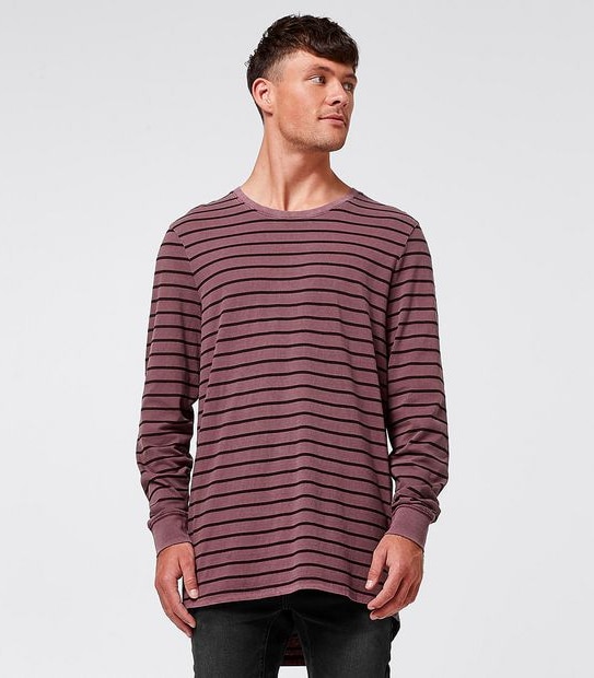 Commons T-Shirt - Burgundy Stripe