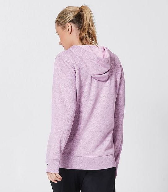 Active Zip Through Textured Hoodie Jumper - Pink Marle