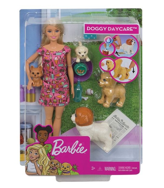 Barbie Doggy Daycare Doll & Pets Playset