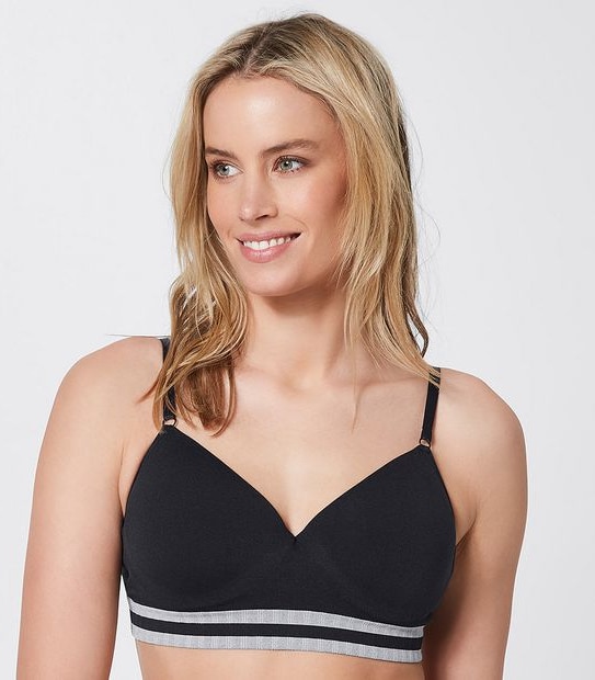 Lily Loves Seamfree Wirefree T-Shirt Bra - Black/Grey