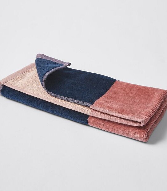 Stripe Velour Pattern Hand Towel