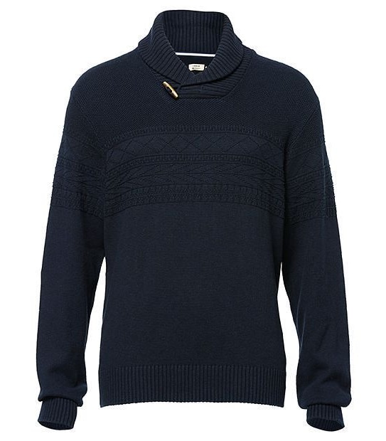 Shawl Neck Knitted Jumper