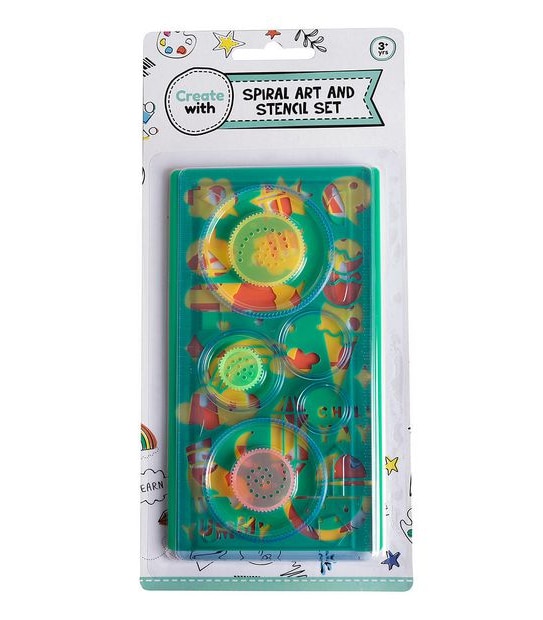 Spiral Art And Stencil  - 4 Pack