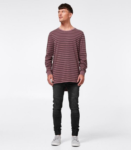 Commons T-Shirt - Burgundy Stripe