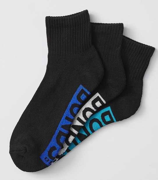 Bonds 3 Pack Cushioned Quarter Crew Sport Socks - Black