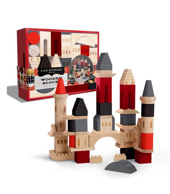 FAO Schwarz - Toy Wood Blocks 60 Piece