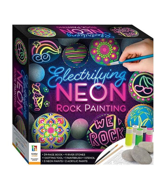 Electryfying Neon Rock Painting