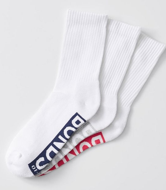 Bonds 3 Pack Cushioned Crew Sport Socks - White
