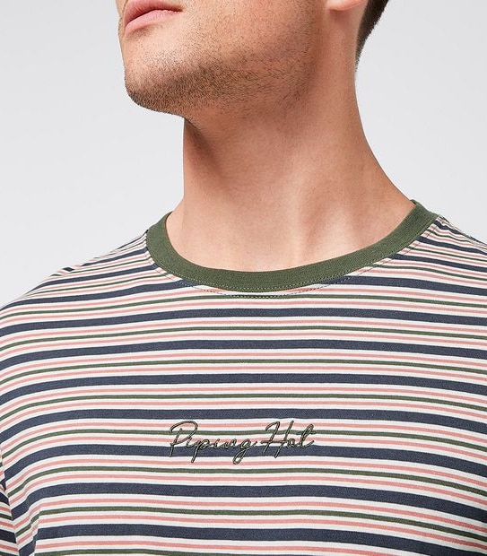 Piping Hot Wave Surf T-Shirt - Multi Stripe